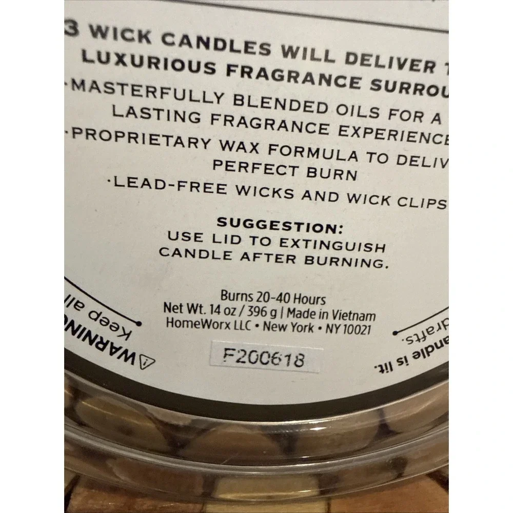 Scarlet‎ Woods HomeWorx Harry Slatkin Scented Candle 14oz 3-Wick 20-40 Hours